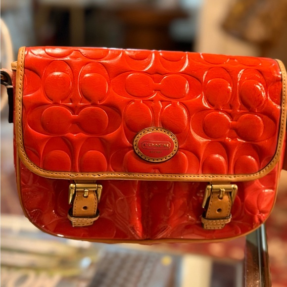 Coach Orange Embossed Crossbody Bag - Picture 2 of 10